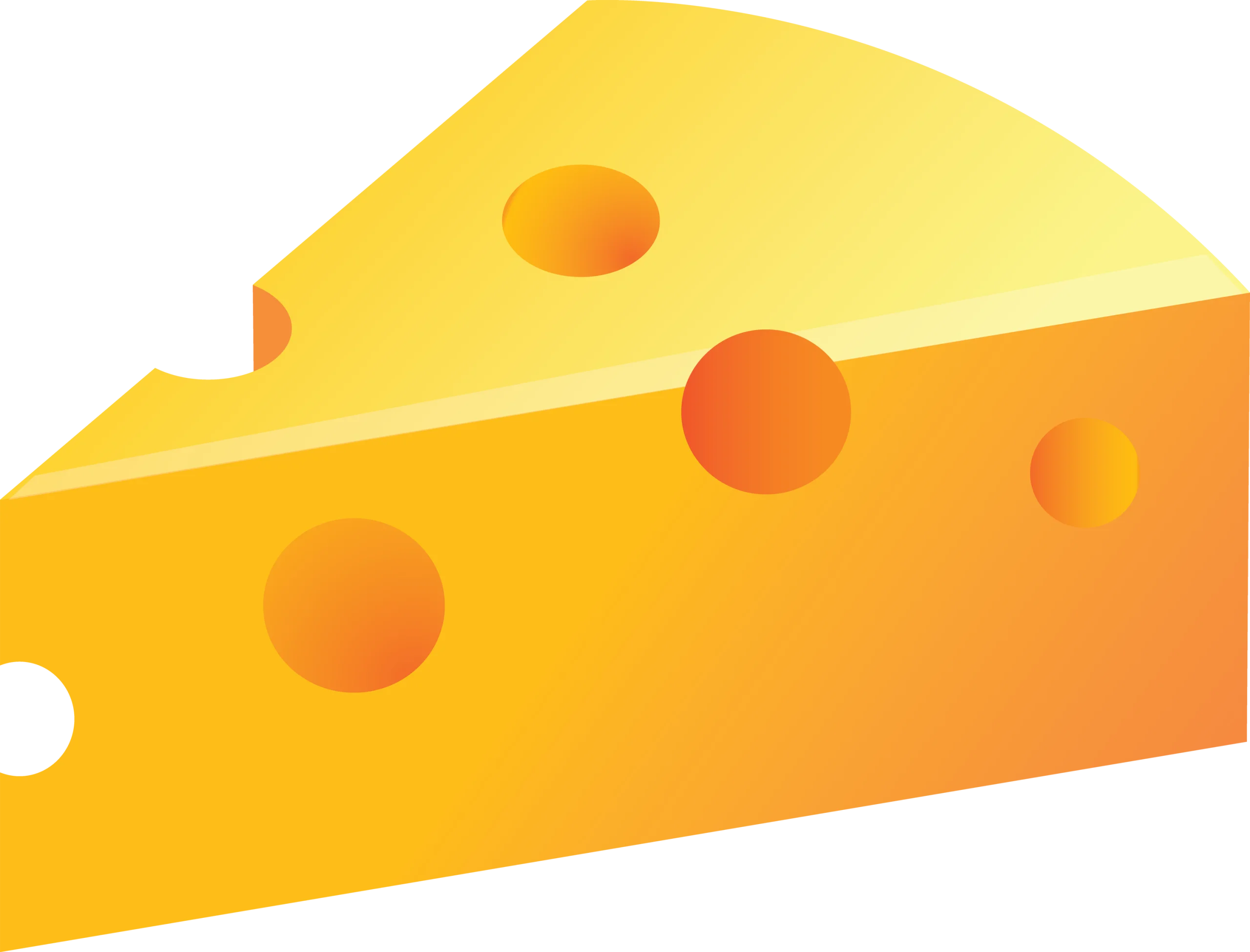 Cheesy Delight: A Playful Swiss-Style Cheese Wedge Clipart Design