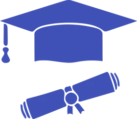 Classic Blue Graduation Cap and Diploma Clipart Symbolizing Academic Achievement