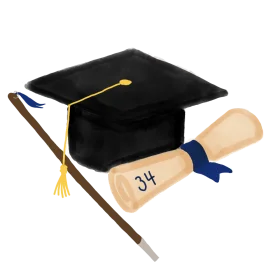 Classic Graduation Celebration Clipart Symbolizing Academic Achievement and Success