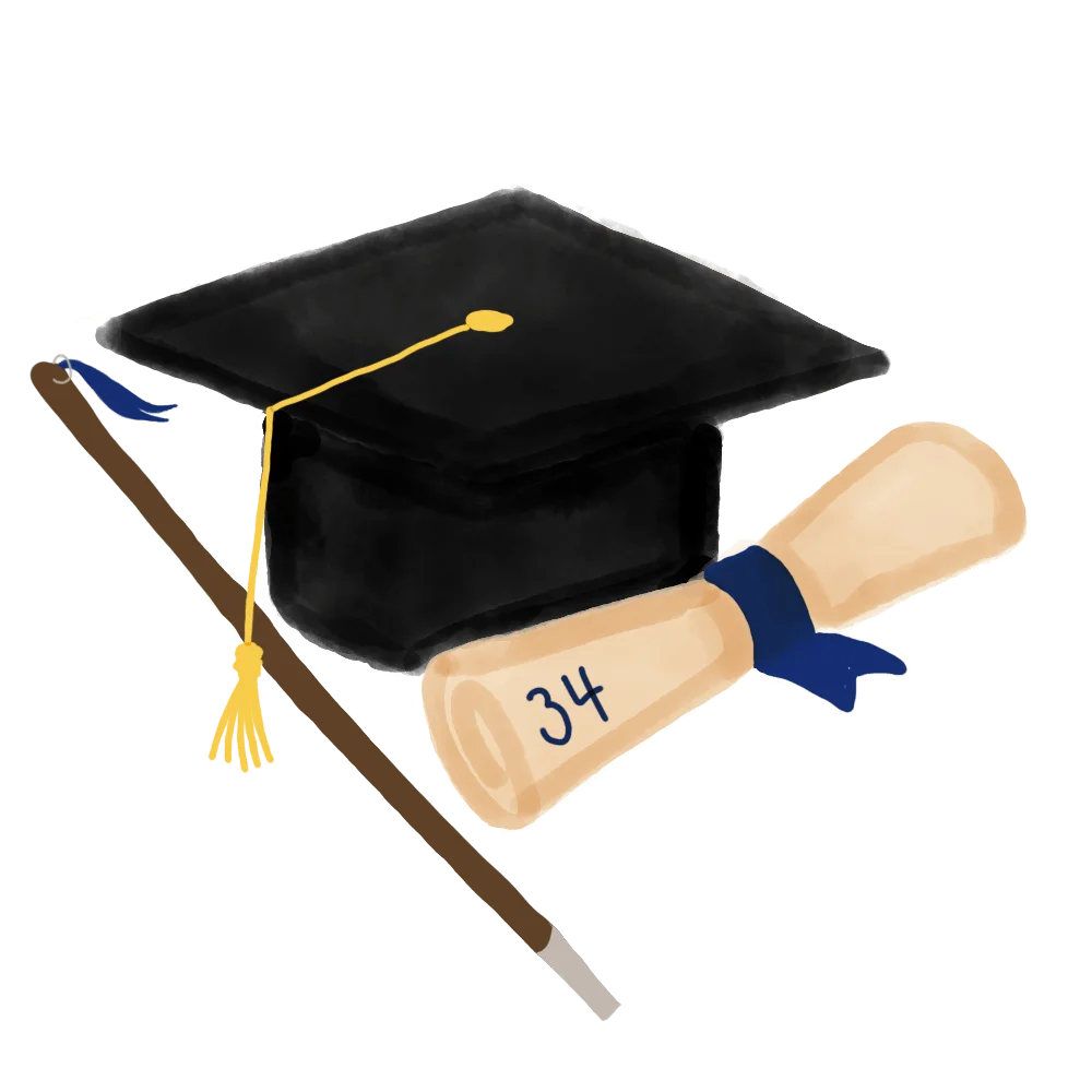 Classic Graduation Celebration Clipart Symbolizing Academic Achievement and Success
