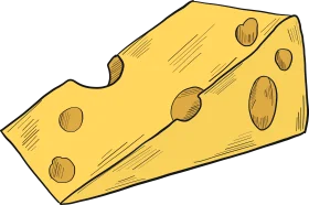 Classic Swiss Cheese Slice Clipart with Playful Hole-Studded Texture
