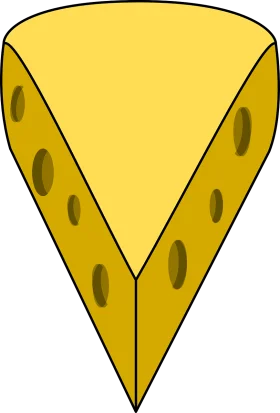 Classic Swiss Cheese Wedge Clipart: Iconic Dairy Delicacy with Signature Holes