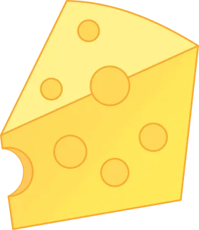 Classic Yellow Swiss Cheese Wedge Clipart Illustration with Holes
