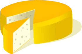 Delectable Golden Cheese Wheel Clipart - Artisan Dairy Illustration Design