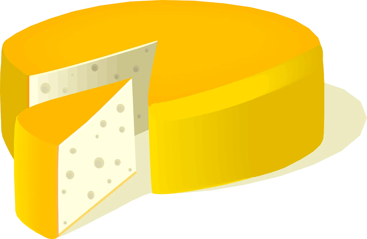 Delectable Golden Cheese Wheel Clipart - Artisan Dairy Illustration Design