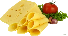 Delightful Culinary Composition: Cheese, Tomato, and Herbs Clipart Showcase