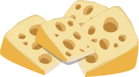 Delightful Swiss Cheese Slices Clipart Illustration with Distinctive Holes