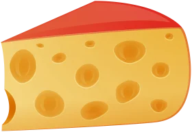Delightful Swiss Cheese Wedge Clipart with Playful Circular Holes and Red Rind