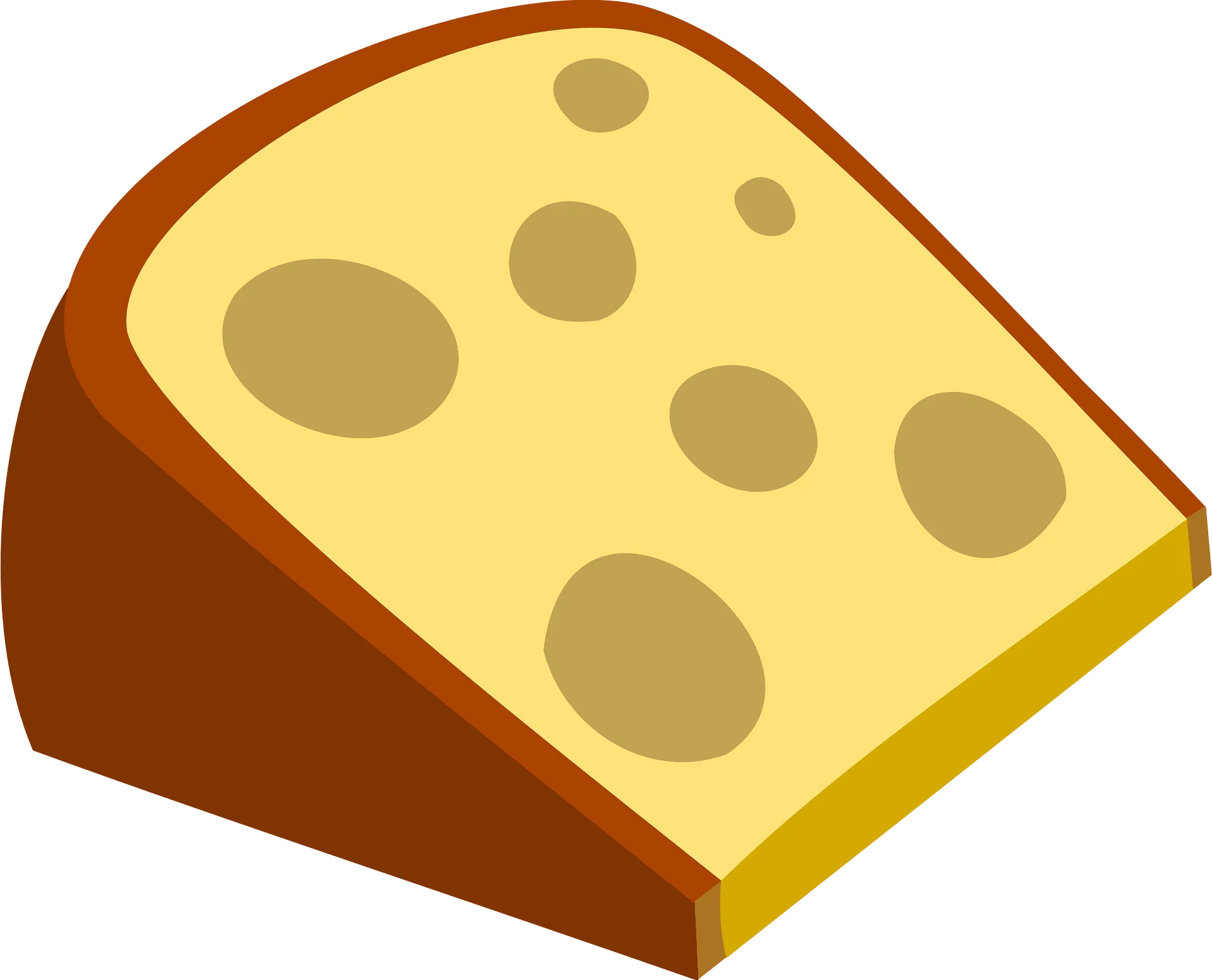 Delightful Swiss-Style Cheese Wedge Clipart Illustration with Whimsical Holes