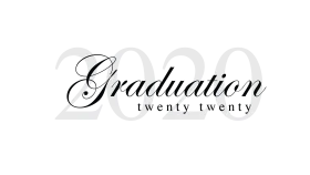 Elegant Graduation 2020 Commemorative Clipart Design with Stylish Typography