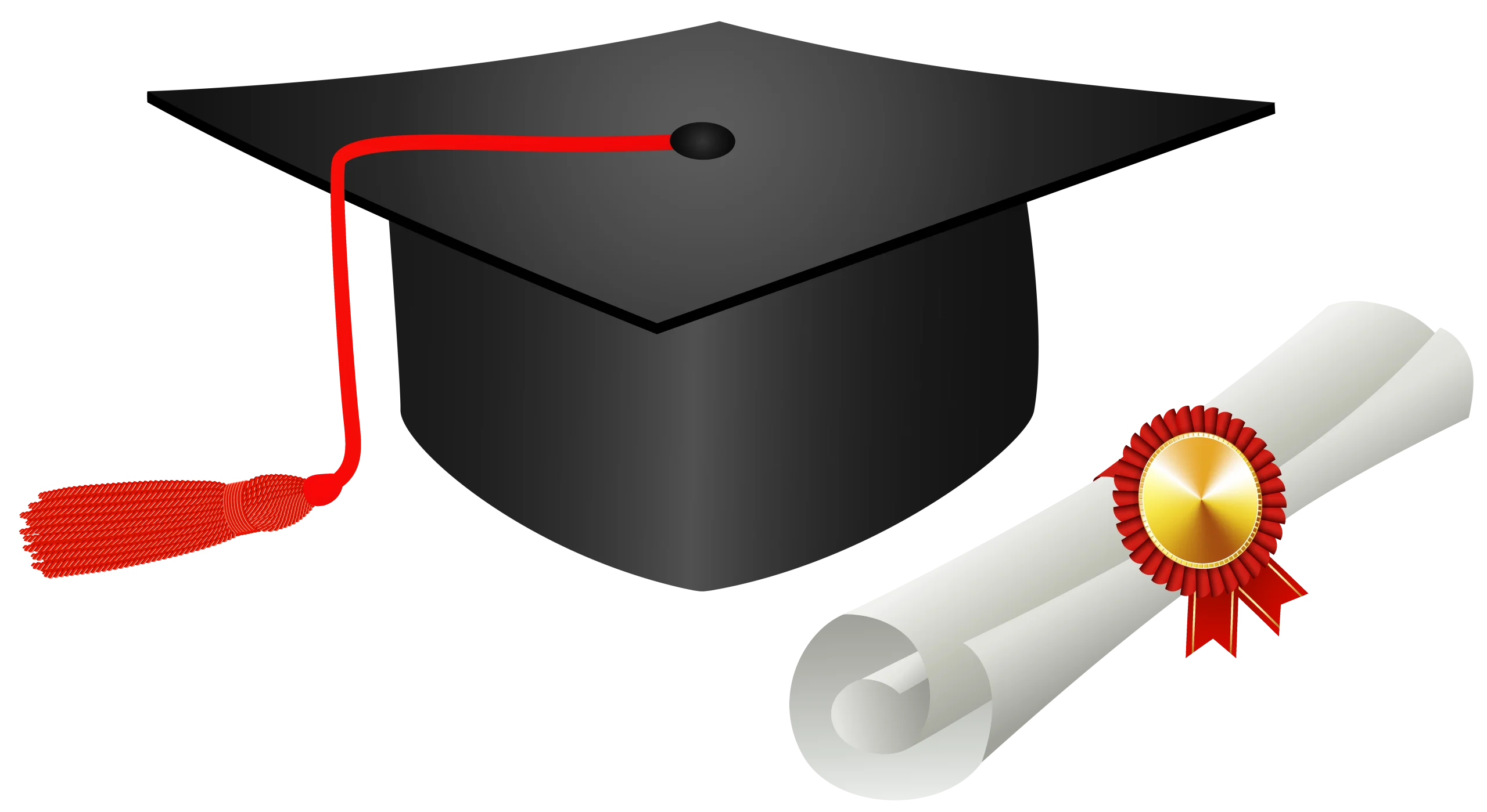 Elegant Graduation Celebration Clipart with Classic Mortarboard and Diploma