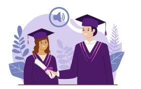 Elegant Graduation Ceremony Clipart Showcasing Academic Achievement
