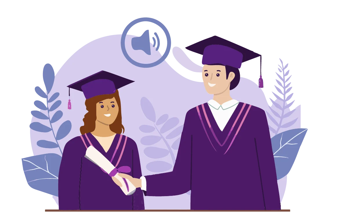 Elegant Graduation Ceremony Clipart Showcasing Academic Achievement