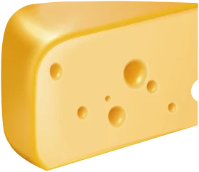 Golden Emmental Swiss Cheese Wedge Clipart with Signature Holes