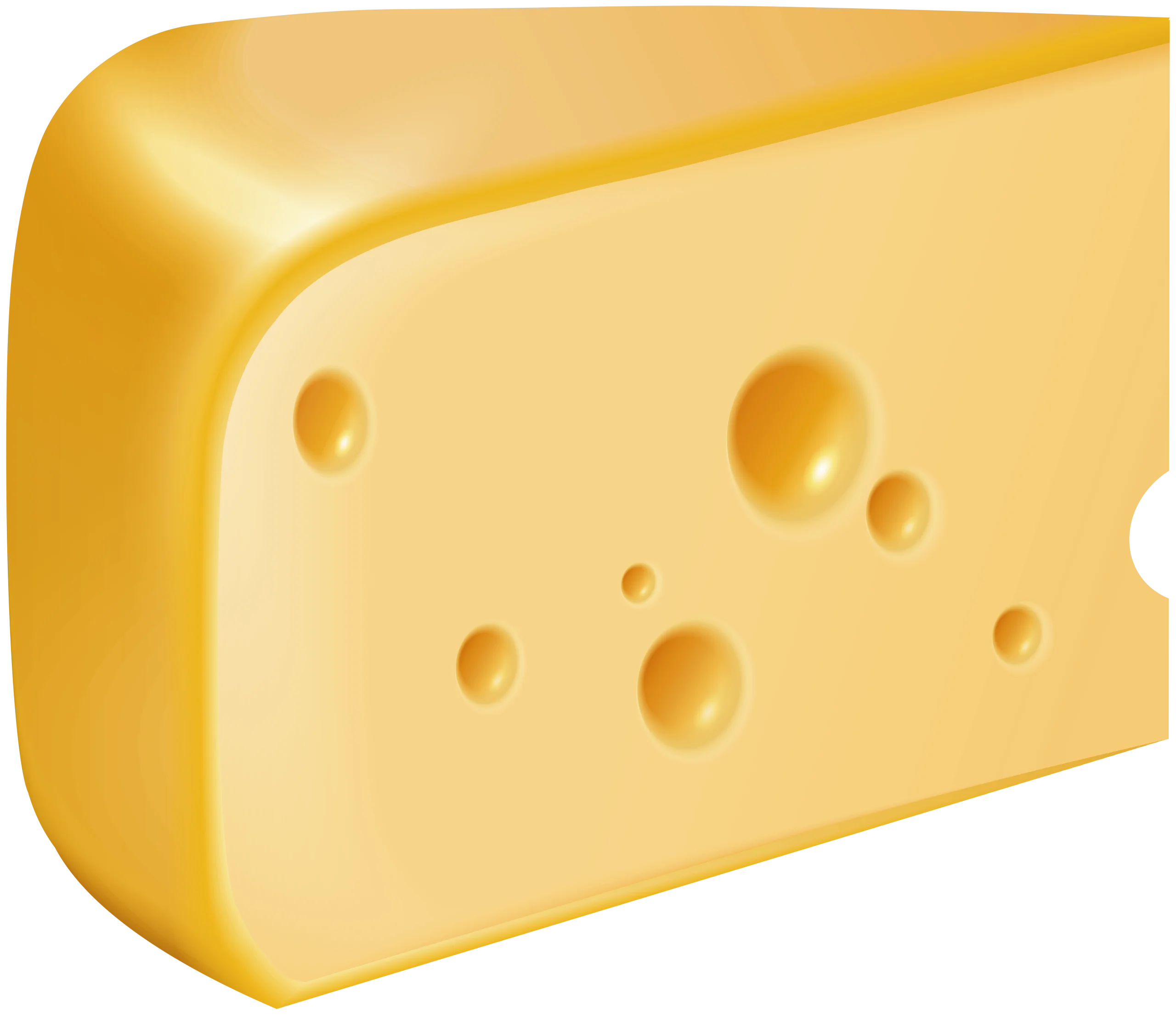 Golden Emmental Swiss Cheese Wedge Clipart with Signature Holes