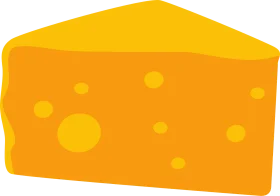 Golden Wedge of Delight: A Playful Cheese Clipart Illustration with Whimsical Bubbles