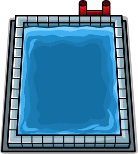 Minimalist Swimming Pool Clipart with Clear Blue Water and Tiled Edges