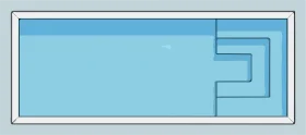 Minimalist Swimming Pool Geometric Rectangular Clipart Design with Angular Steps