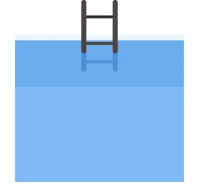 Minimalist Swimming Pool Ladder Clipart with Serene Blue Water Surface
