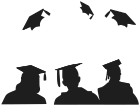 Monochromatic Graduation Silhouettes Clipart - Celebrating Academic Achievement