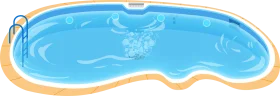 Refreshing Turquoise Swimming Pool Clipart with Sunny Yellow Border Design