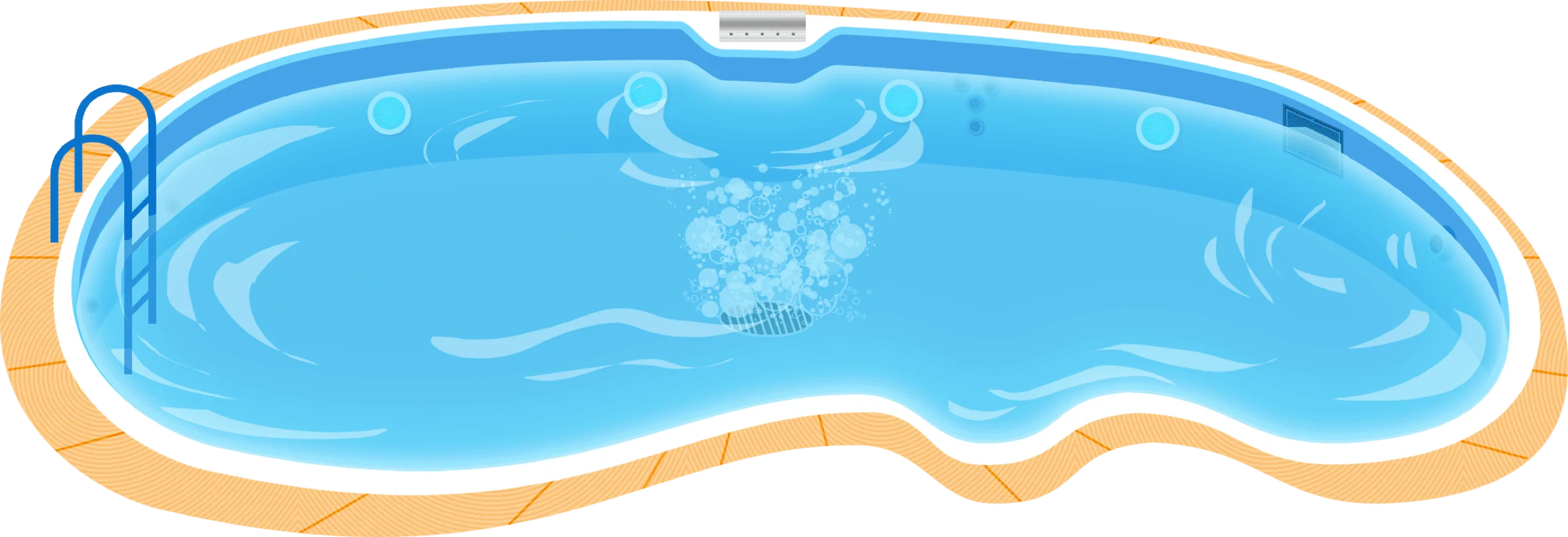 Refreshing Turquoise Swimming Pool Clipart with Sunny Yellow Border Design