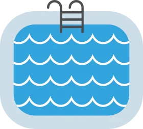 Serene Blue Swimming Pool Clipart with Wavy Water and Ladder Illustration