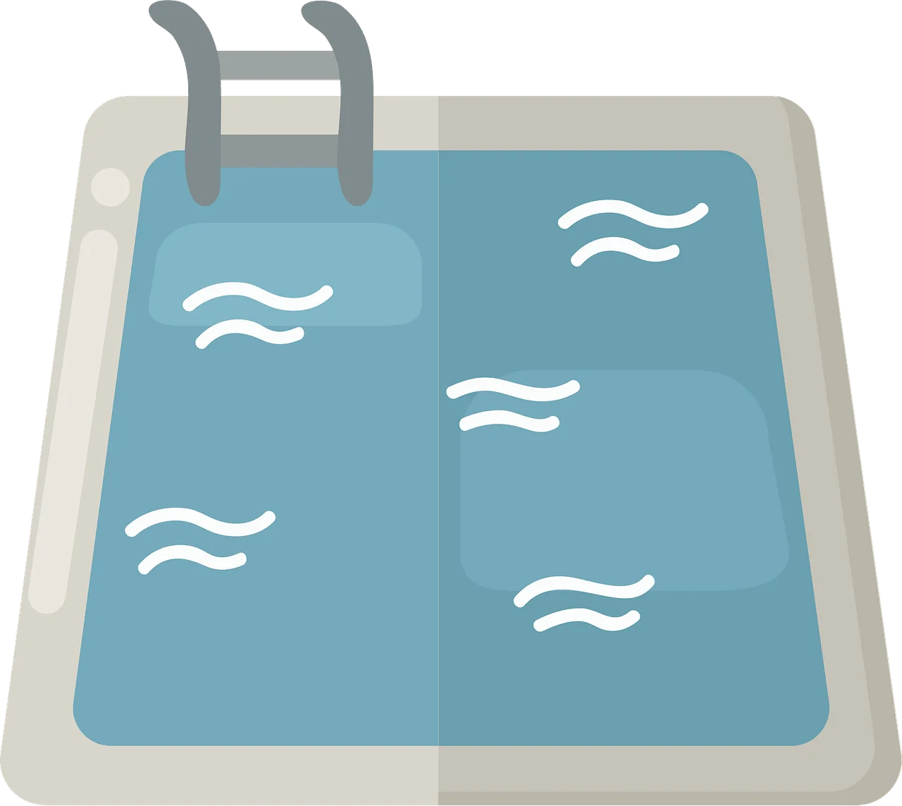 Simple Minimalist Swimming Pool Clipart with Wavy Water Design Elements