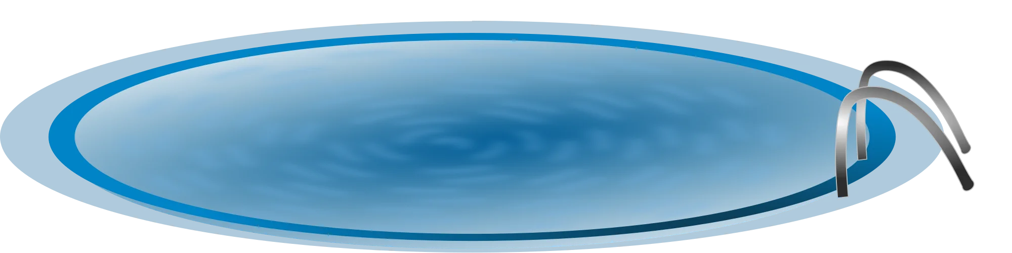 Sleek Blue Oval Swimming Pool Clipart Design with Modern Edge