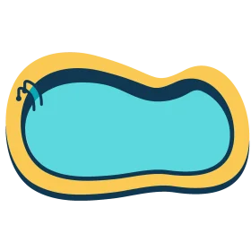 Stylish Backyard Swimming Pool Clipart with Smooth Curved Design