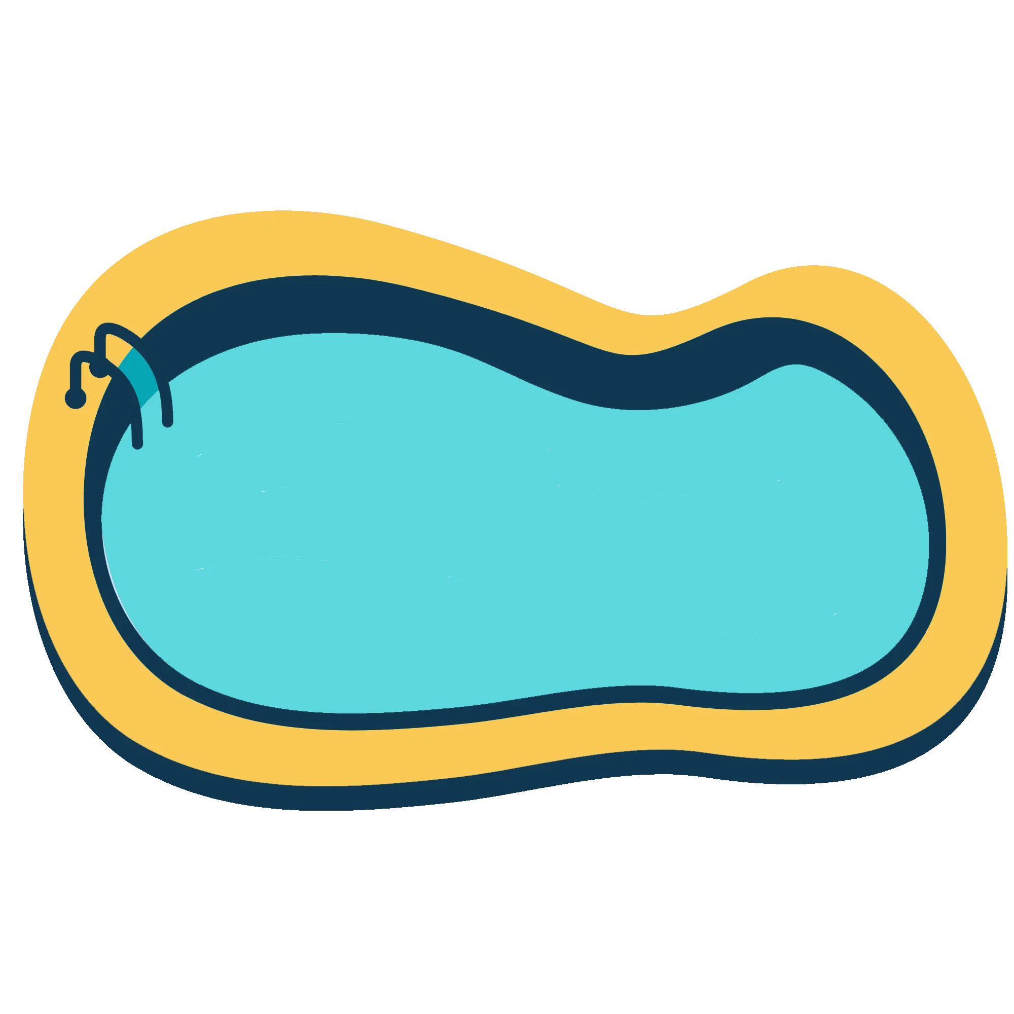 Stylish Backyard Swimming Pool Clipart with Smooth Curved Design