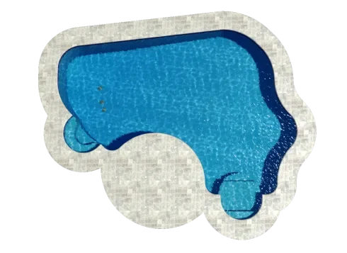 Stylized Swimming Pool Outline Clipart with Curved Blue Water Design