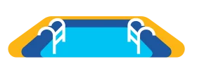 Swimming Pool Clipart Design with Clean Blue Water and Stylized Ladder Edges
