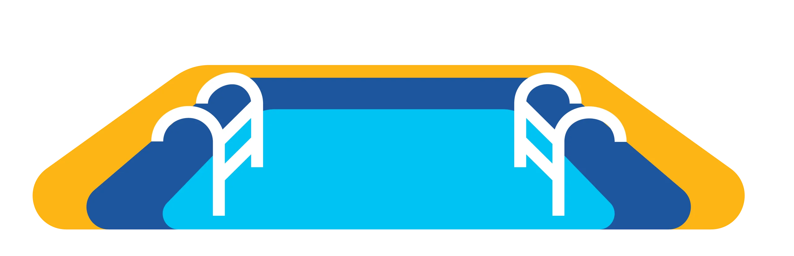 Swimming Pool Clipart Design with Clean Blue Water and Stylized Ladder Edges