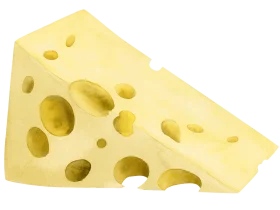Swiss Cheese Clipart Illustration with Distinctive Holes and Golden Hue