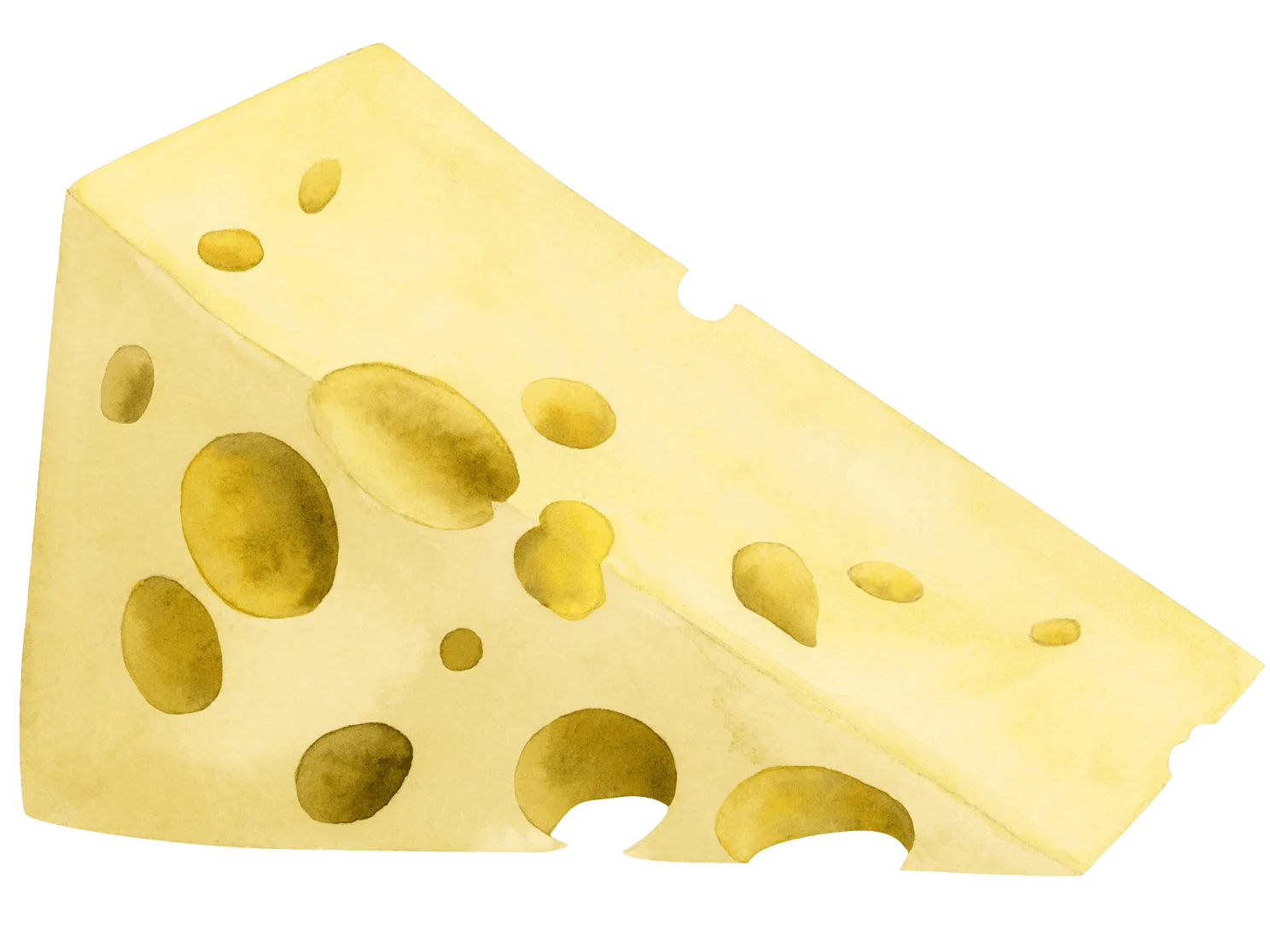 Swiss Cheese Clipart Illustration with Distinctive Holes and Golden Hue