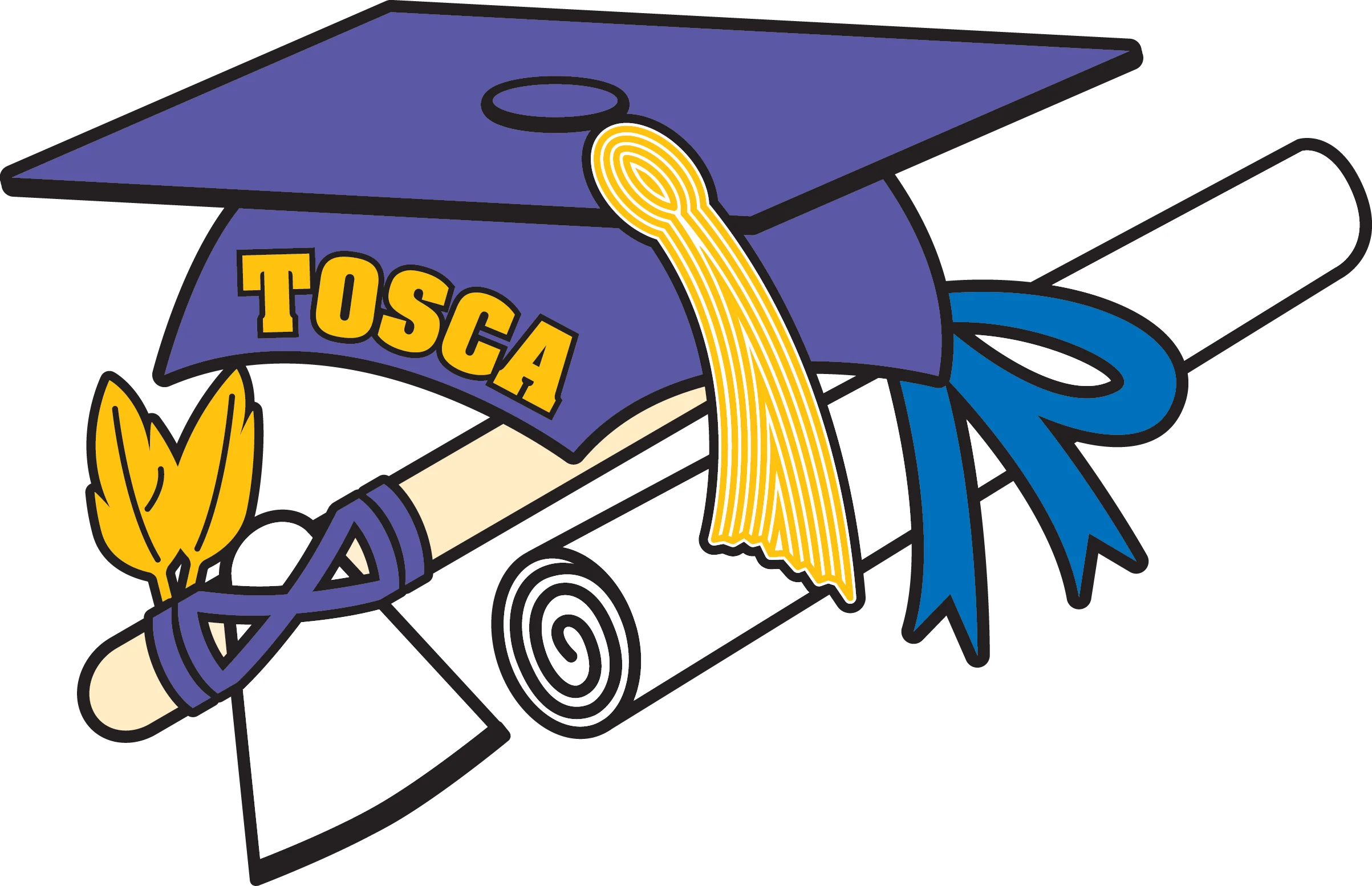 Tosca Graduation Celebration Clipart: Symbolic Academic Achievement Elements