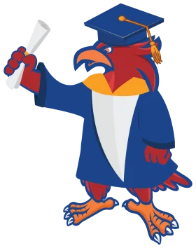 Triumphant Eagle Graduate Celebrating Academic Achievement Clipart Design