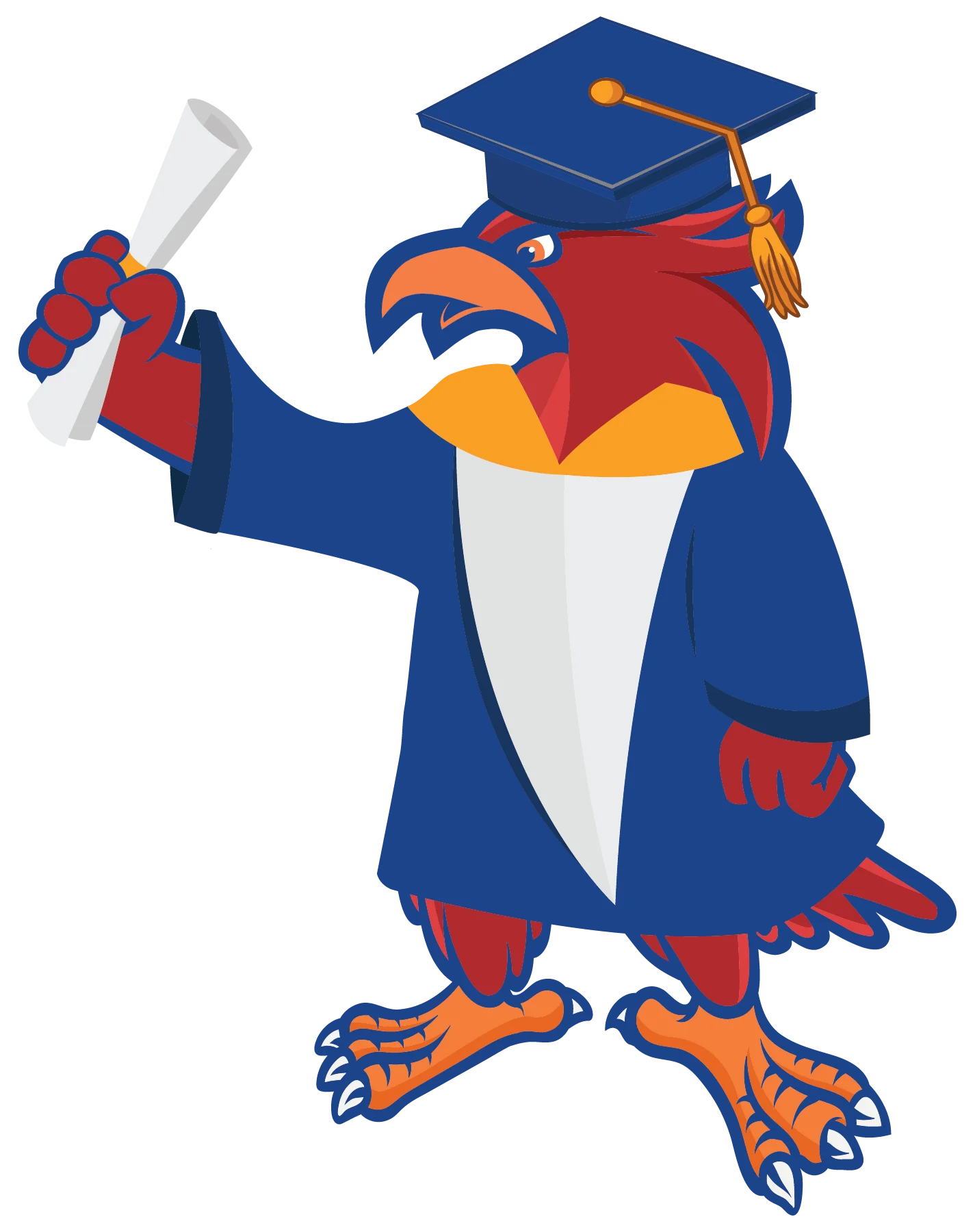 Triumphant Eagle Graduate Celebrating Academic Achievement Clipart Design