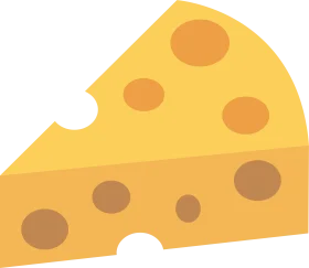 Whimsical Swiss-Style Cheese Wedge Clipart with Playful Irregular Holes