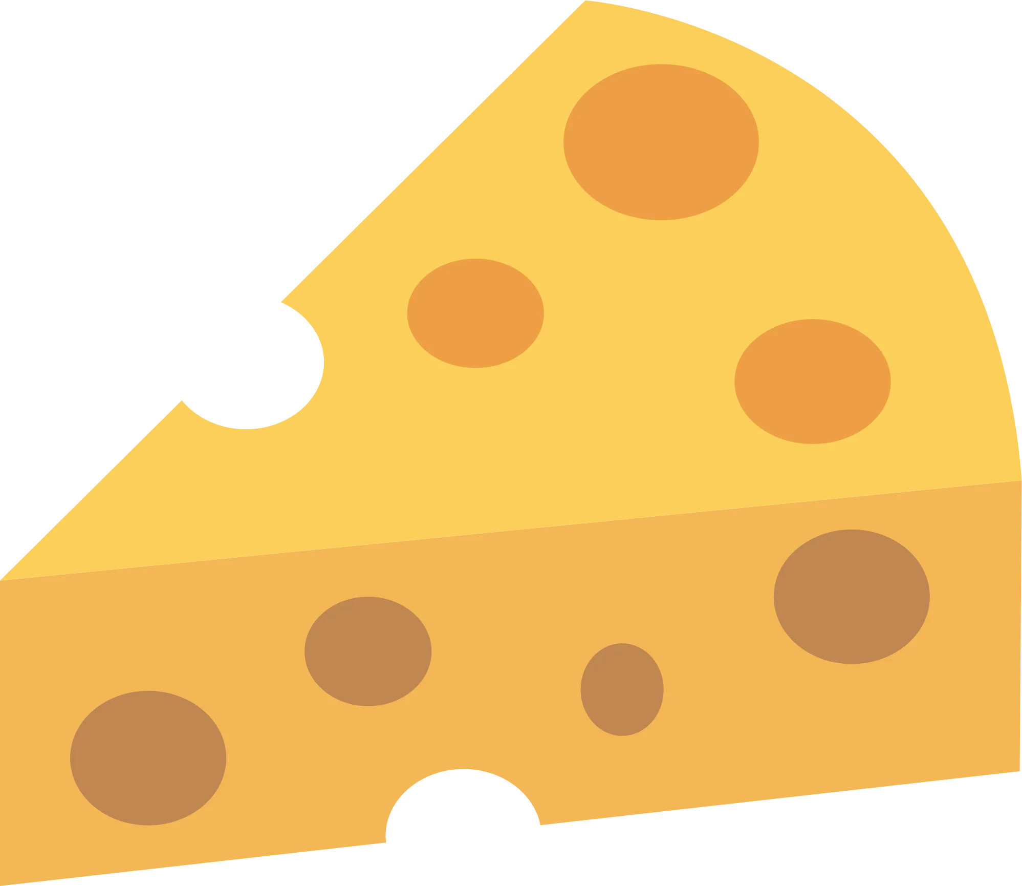 Whimsical Swiss-Style Cheese Wedge Clipart with Playful Irregular Holes