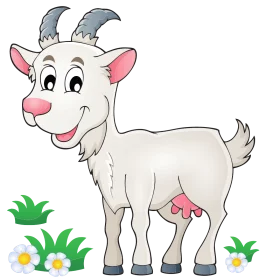 Adorable Cartoon Goat Clipart: Cheerful Farm Animal with Playful Charm