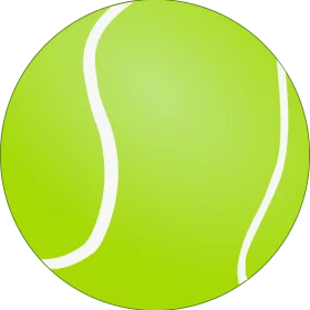 Bright Lime Green Tennis Ball Clipart Illustration with Curved Line Design