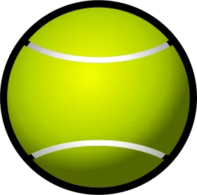 Bright Lime Green Tennis Ball Clipart Vector Graphic Design Element