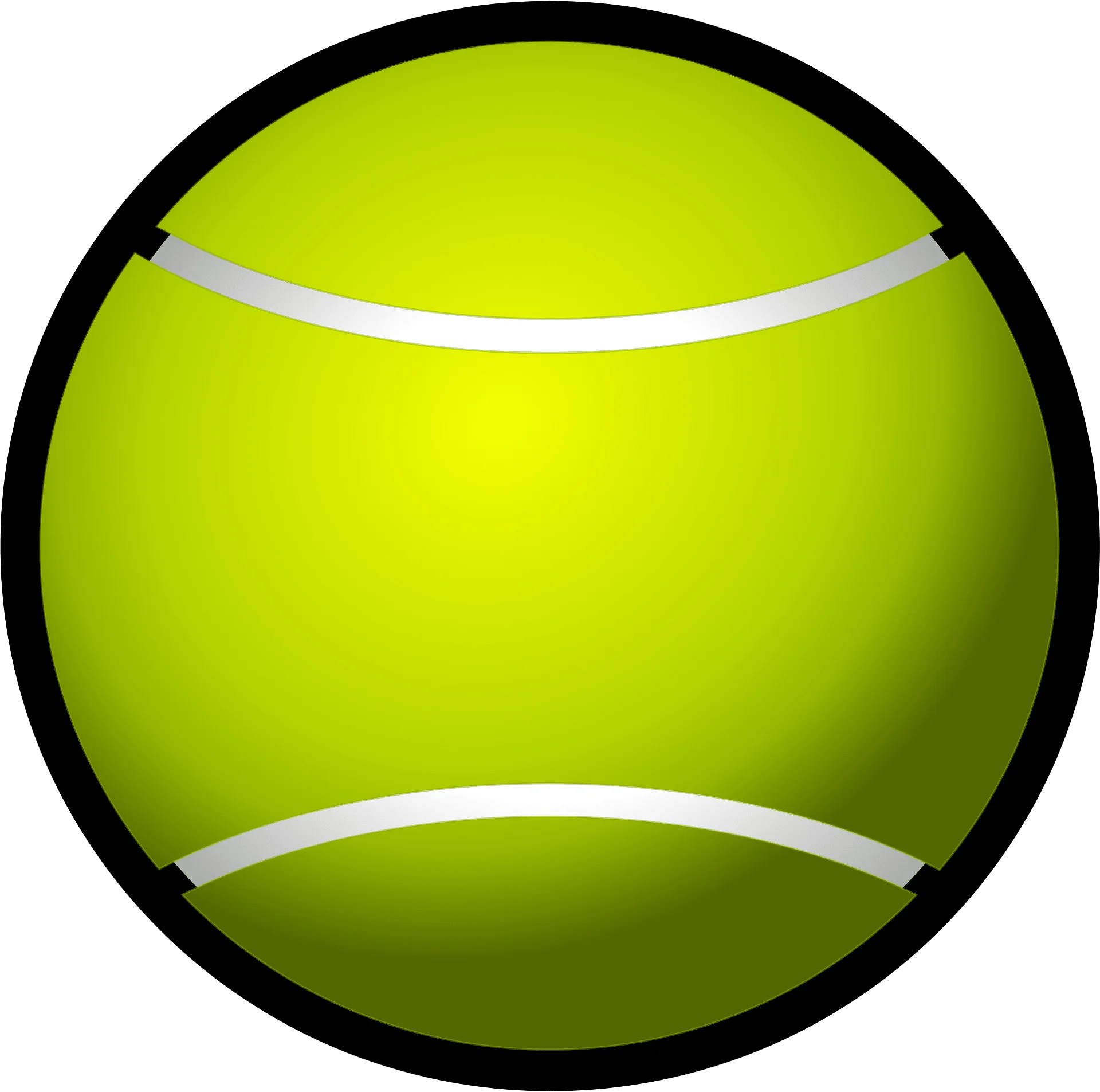 Bright Lime Green Tennis Ball Clipart Vector Graphic Design Element
