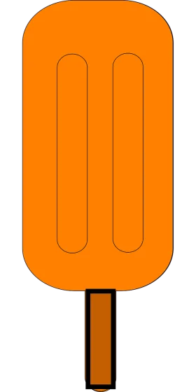 Bright Orange Summer Treat Popsicle Clipart Design with Simple Lines
