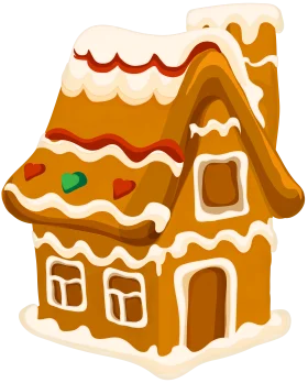 Charming Christmas Gingerbread House Clipart with Whimsical Frosted Details