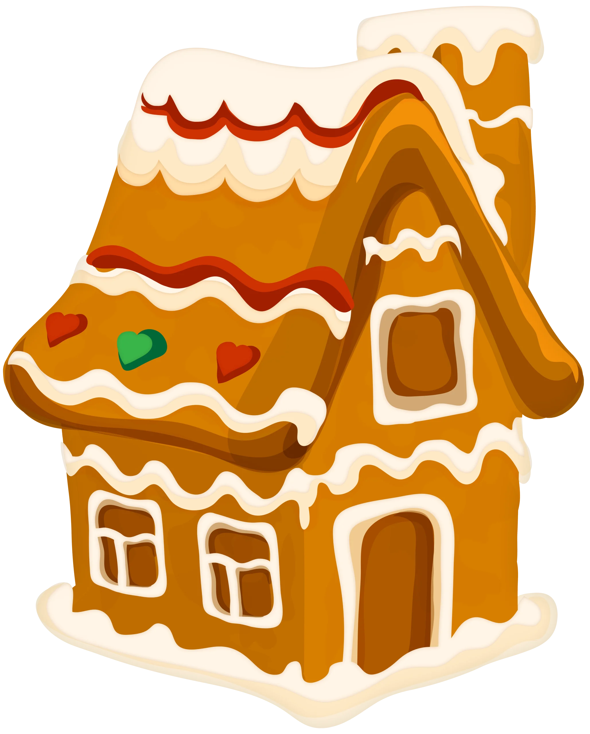 Charming Christmas Gingerbread House Clipart with Whimsical Frosted Details