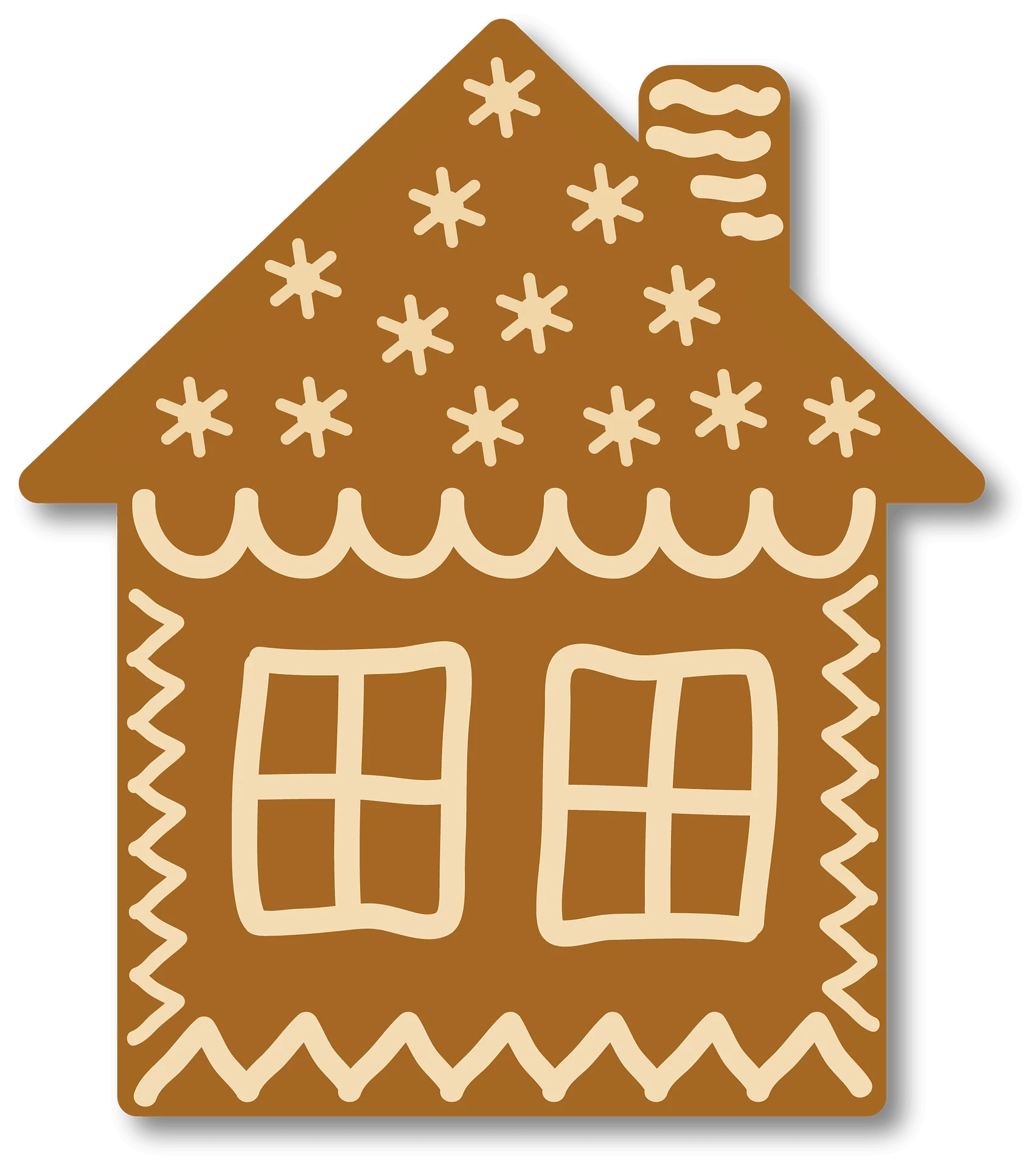 Charming Festive Gingerbread House Clipart with Snowy Winter Details
