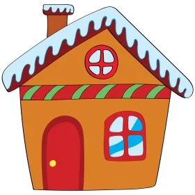 Charming Winter Wonderland Gingerbread House Festive Clipart Design